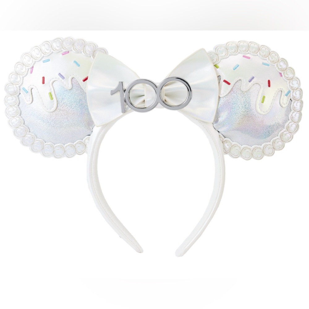 Disney 100 Loungefly Anniversary Celebration Cake Ear Headband, removable bow
